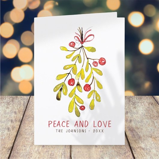 Aquarellfolie Botanical Holly Berry Weihnachten