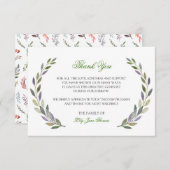 Aquarellfolie Danke Karte | Memorial Card (Vorne/Hinten)