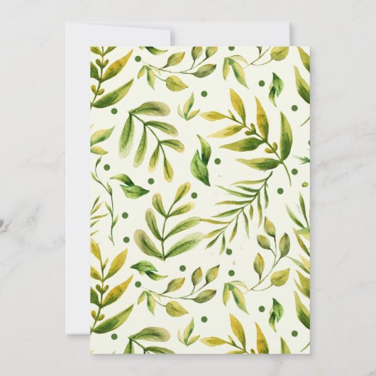 Aquarellfolien Delikates KräuterBrautparty Einladung (Rückseite)