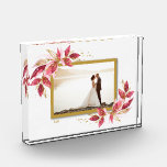 Aquarellfolien Fotoblock<br><div class="desc">Dieses charmante Foto-Hotel besticht durch sein beliebtes Foto, das von einem schönen Rahmen aus roten, rosa und goldenen Blätter umgeben ist. Ändern Sie das Datum auf das aktuelle Jahr oder Sie können es löschen oder weitere Informationen hinzufügen. Gut als Geschenk oder um Ihr Lieblings-Foto in Ihrer eigenen Zuhause zu zeigen....</div>