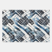 Aquarellformen Diamanten Kreise Rechtecke Blau Geschenkpapier Set (Vorderseite 3)