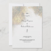 Aquarellformen Grüner Glitzer Einladung zur Hochze (Vorderseite)