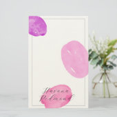 Aquarellformen rosa Rahmen Briefpapier (Stehend Vorderseite)
