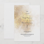 Aquarellformen Rose Glitzer Hochzeit Einladung (Vorne/Hinten)