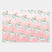 Aquarellfox Bunny & Mouse Flying Airplanes Geschenkpapier Set (Vorderseite 3)