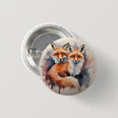 Aquarellfox Duo Button (Vorne & Hinten)