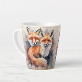 Aquarellfox Duo Milchtasse (Linke Ecke)