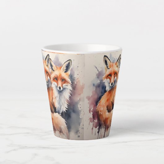Aquarellfox Duo Milchtasse (Vorderseite)