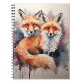 Aquarellfox Duo Notizblock (Vorderseite)