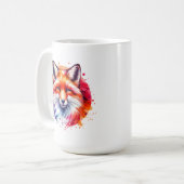 Aquarellfox-Illustration Personalisiert Kaffeetasse (Vorderseite Links)