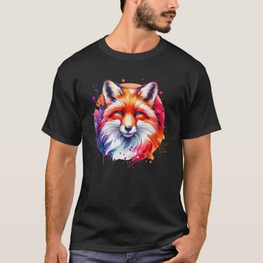 Aquarellfox-Illustration T-Shirt (Vorderseite)