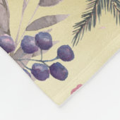 Aquarellfox-Winter-Beeren-Gold Fleecedecke (Ecke)