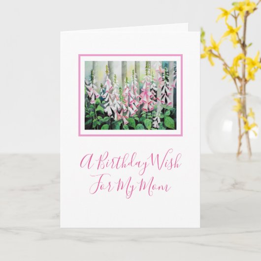 Aquarellfoxhandschuhe Karte (Gelbe Blume)