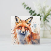 Aquarellfoxportrait Einladung (Stehend Vorderseite)