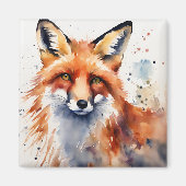 Aquarellfoxportrait Magnet (Vorne)