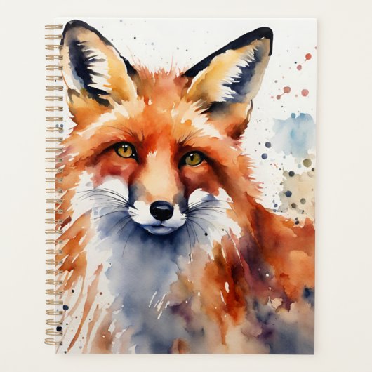 Aquarellfoxportrait Planer (Vorderseite)