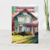Aquarellfront Neue Zuhause Glückwünsche Karte (Vorderseite)