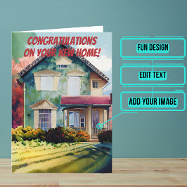 Aquarellfront Neue Zuhause Glückwünsche Karte