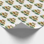 Aquarellfrosch auf einer Sonnenblume Geschenkpapier (Ecke)