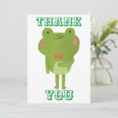 Aquarellfrosch mit roter Krawatte Dankeskarte (Stehend Vorderseite)