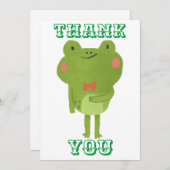 Aquarellfrosch mit roter Krawatte Dankeskarte (Vorne/Hinten)