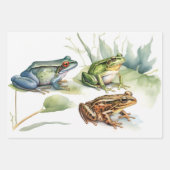 Aquarellfrosch mit tropischen Blume Geschenkpapier Set (Vorderseite 2)