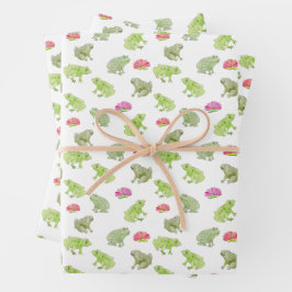 Aquarellfrösche Niedliche whimsical Nature Art Geschenkpapier Set