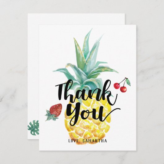 Aquarellfrucht Flat Danke Karte (Vorne/Hinten)