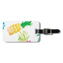 Aquarellfrucht, gelb, rosa und blau