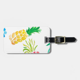 Aquarellfrucht, gelb, rosa und blau gepäckanhänger