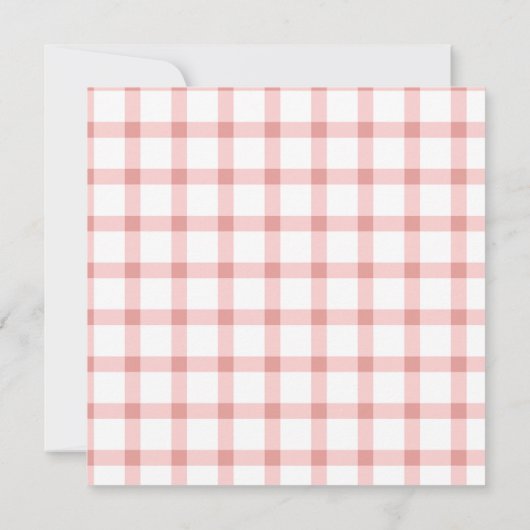 Aquarellfrüchte Kariert Red Berry Sweet Einladung (Rückseite)