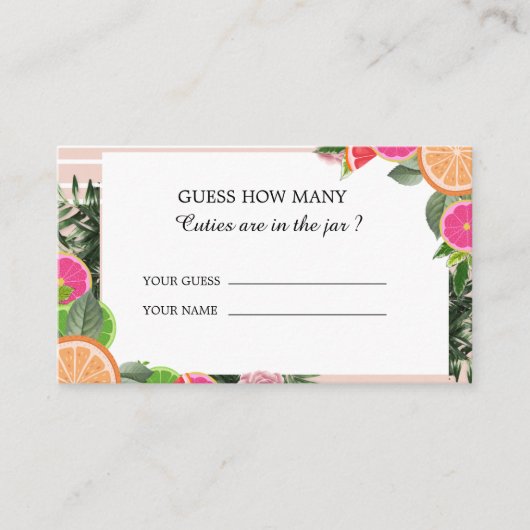 Aquarellfrüchte schätzen die Anzahl der Süssen Begleitkarte (Vorderseite)