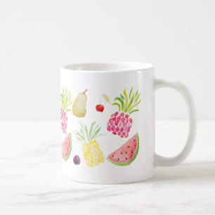 Aquarellfruchtkirschananaswassermelone Kaffeetasse