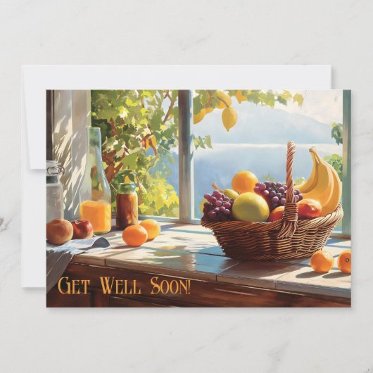 Aquarellfruchtkörbe werden bald gut karte (Vorderseite)