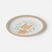 Aquarellfuchs Babydusche Pappteller (Schrägansicht)