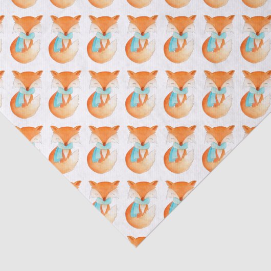 Aquarellfuchs im Schneeweihnachtsseidenpapier Seidenpapier (Ausschnitt)