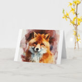 Aquarellfuchs Karte (Gelbe Blume)