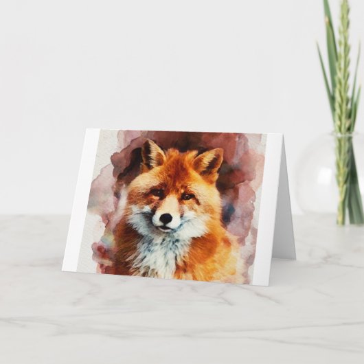 Aquarellfuchs Karte (Vorderseite)