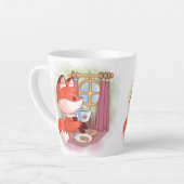 Aquarellfuchs mit Tee und Biskuits Milchtasse (Linke Ecke)