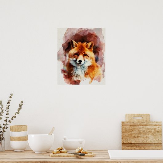 Aquarellfuchs Poster (Küche)