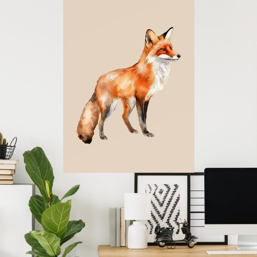 Aquarellfuchs Poster (Heimbüro)