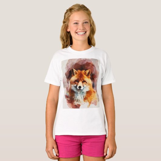 Aquarellfuchs T-Shirt (Vorne ganz)