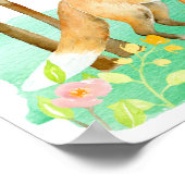 Aquarellfuchs und Kit Poster (Ecke)
