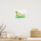 Aquarellfuchs und Kit Poster (Küche)
