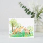 Aquarellfuchs und -kit postkarte (Stehend Vorderseite)