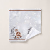 Aquarellfuchs und Schneeurlaub Badhandtuch Set (Waschlappen)