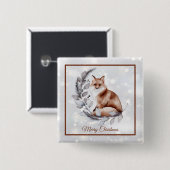 Aquarellfuchs und Schneeurlaub Button (Vorne & Hinten)
