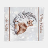 Aquarellfuchs und Schneeurlaub Fleecedecke (Vorderseite (Horizontal))