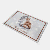 Aquarellfuchs und Schneeurlaub Fußmatte (Schrägansicht)