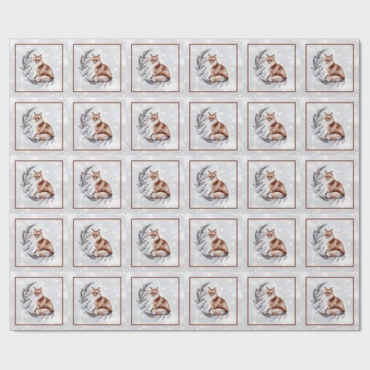 Aquarellfuchs und Schneeurlaub Geschenkpapier (Flach)